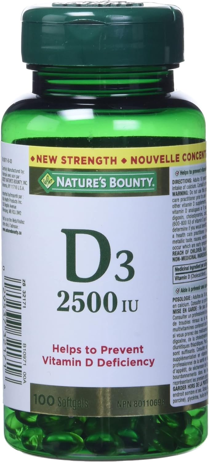 Nature's Bounty Vitamin D 2500IU 100 Softgels