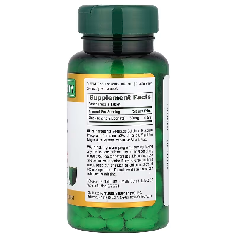 Nature's Bounty Zinc 50 mg - 300 Tablets - Zinc