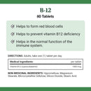 Nature's Bounty Vitamin B12 1500mg - 80 tablets - Vitamin B