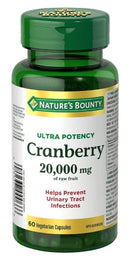 Nature's Bounty Ultra potency Cranberry 20,000mg - 60 vegetarian capsules - Urinary Support