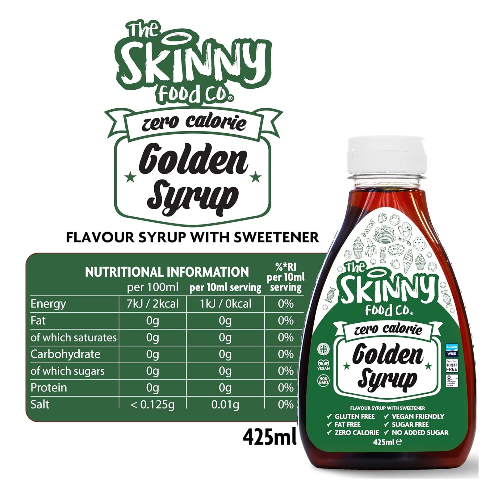 The Skinny Food Co. Zero Calorie Syrup Golden Syrup / 425ml