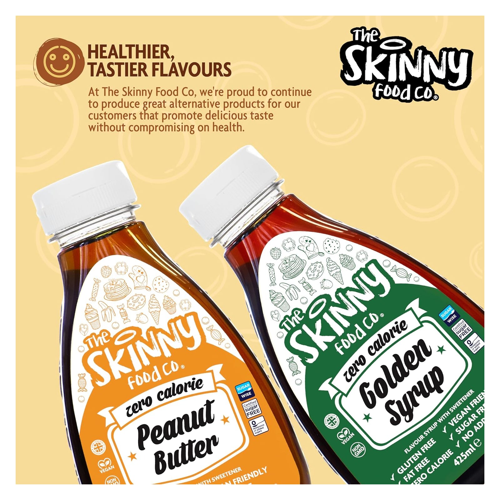 The Skinny Food Co. Zero Calorie Sugar Free Keto Syrup - Golden Syrup 425ml - Syrup