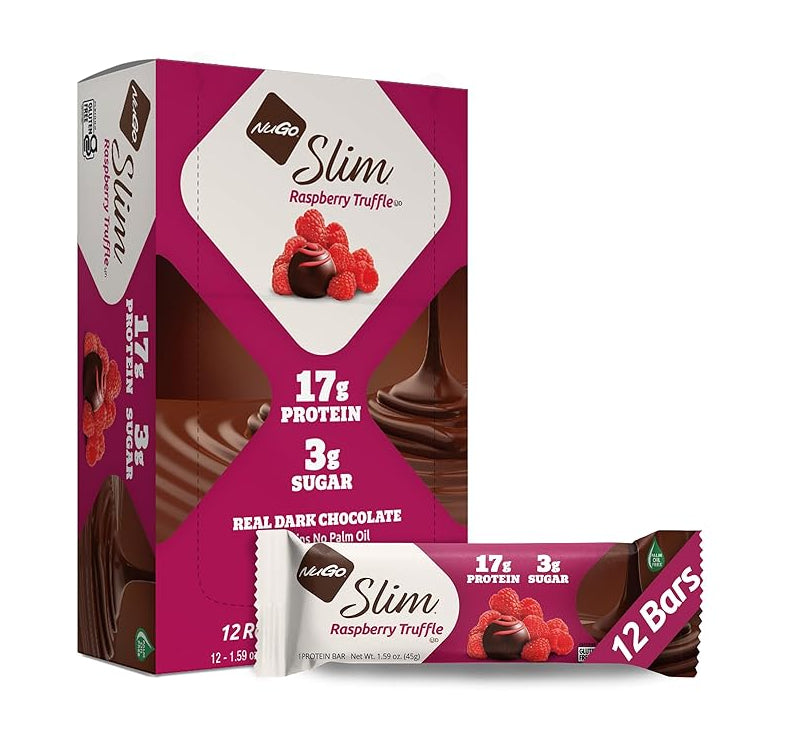 NuGo Nutrition Slim Bar Raspberry Truffle / 12 pack x 45g