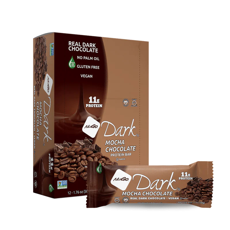 NuGo Nutrition Dark Chocolate Bar Mocha Chocolate / 12 pack x 50g