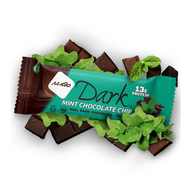 NuGo Nutrition Dark Chocolate Bar Mint Chocolate Chip / 12 pack x 50g