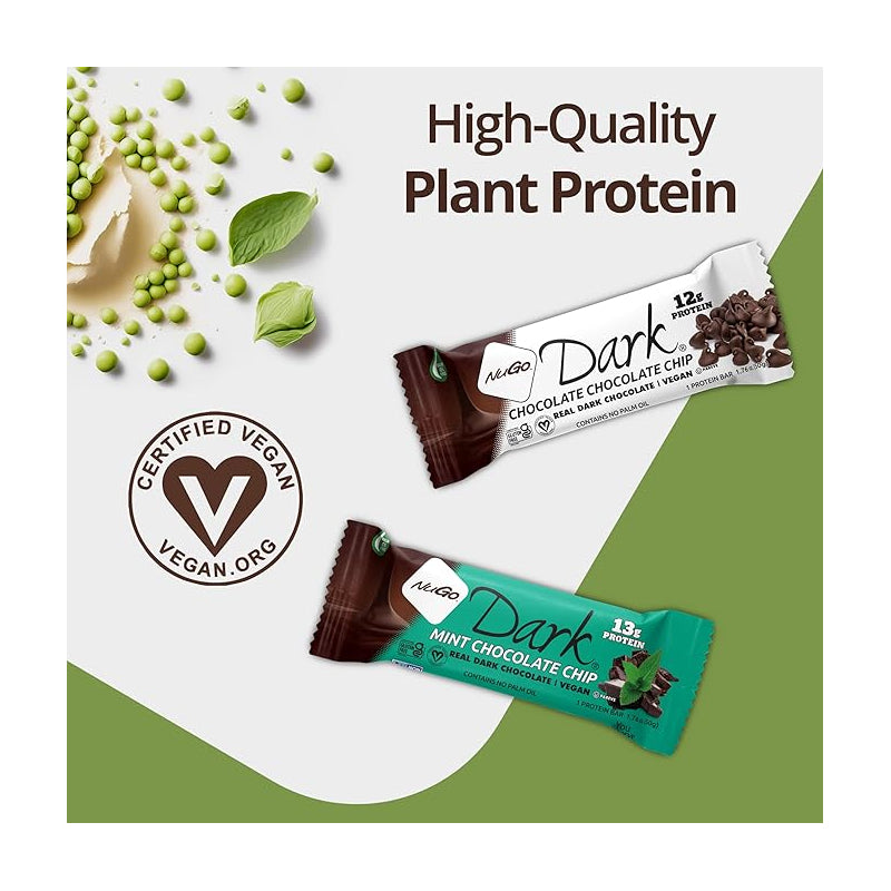 NuGo Nutrition Dark Chocolate Bar Mint Chocolate Chip / 12 pack x 50g