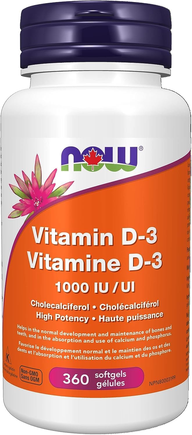 NOW Vitamin D-3 1,000 IU - 360 Sofgels - Vitamin D