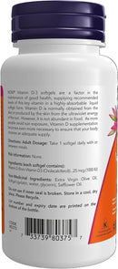 NOW Vitamin D-3 1,000 IU - 360 Softgels - Vitamin D