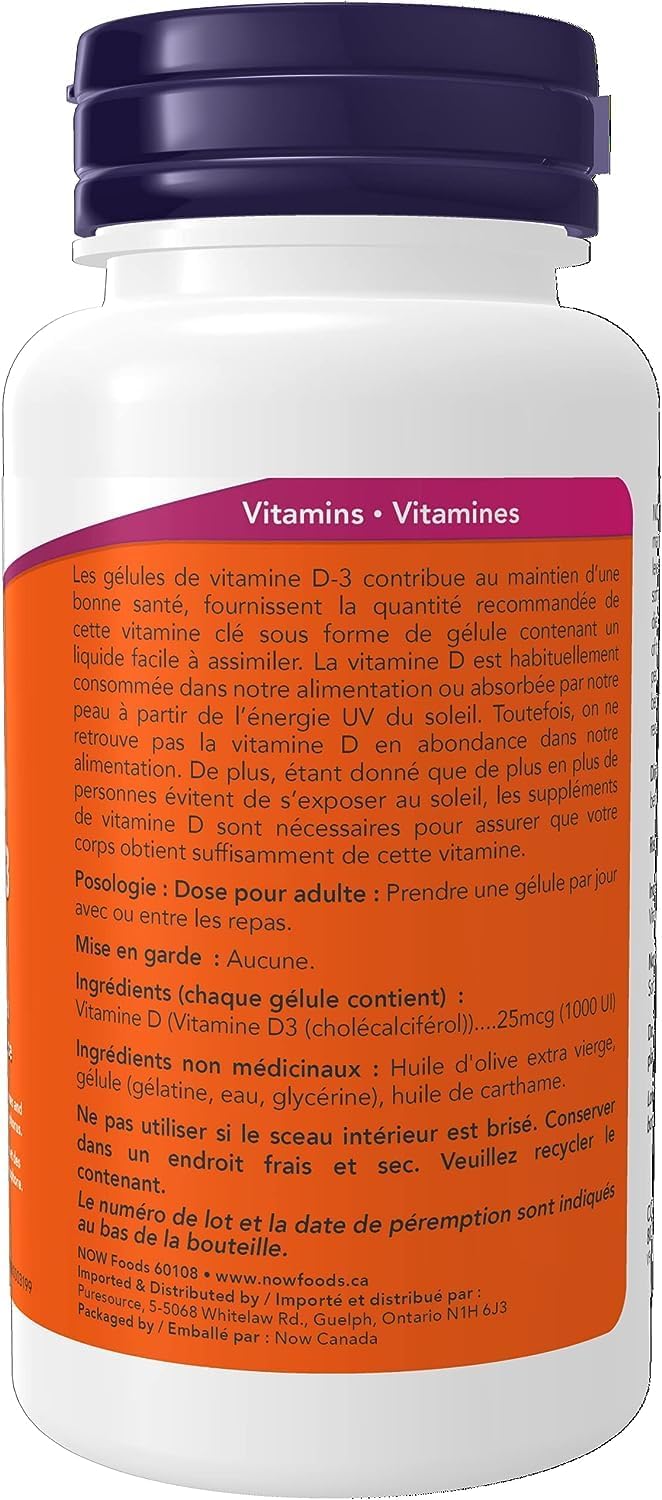 NOW Vitamin D-3 1,000 IU - 360 Sofgels - Vitamin D