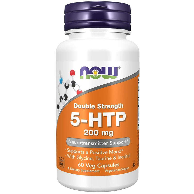 NOW 5-HTP Double Strength 200 mg - 60 vegetarian capsules - 5-HTP