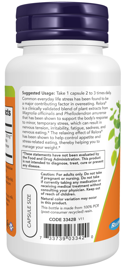 NOW Relora 300mg - 60 capsules - Herbals