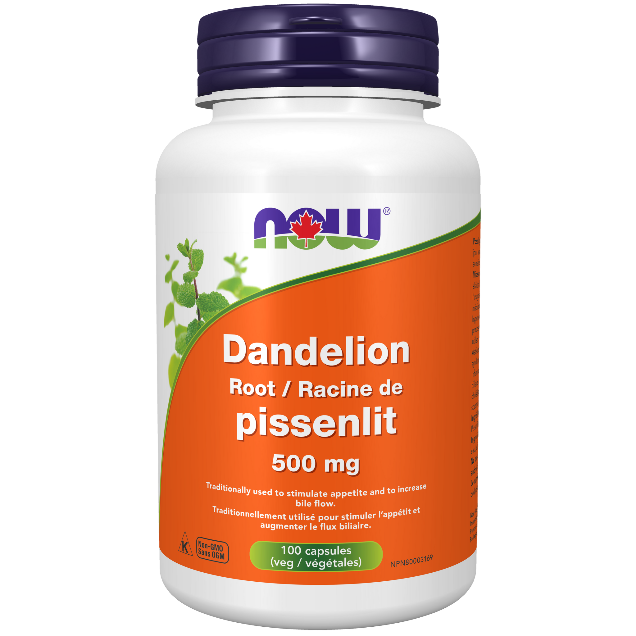 NOW Dandelion Root 500mg 100 vegetarian capsules - - Digestive Health