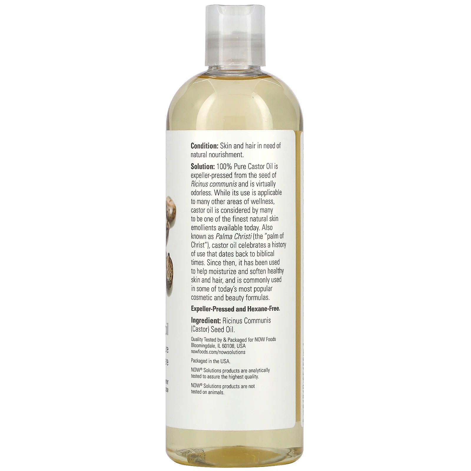 NOW Castor Oil 473ml, Product Details, SNS Health, Skin Softener