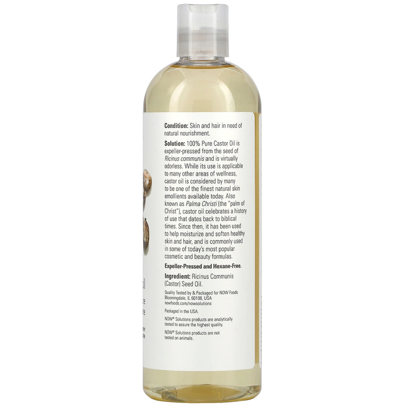 NOW Castor Oil 473ml, Product Details, SNS Health, Skin Softener