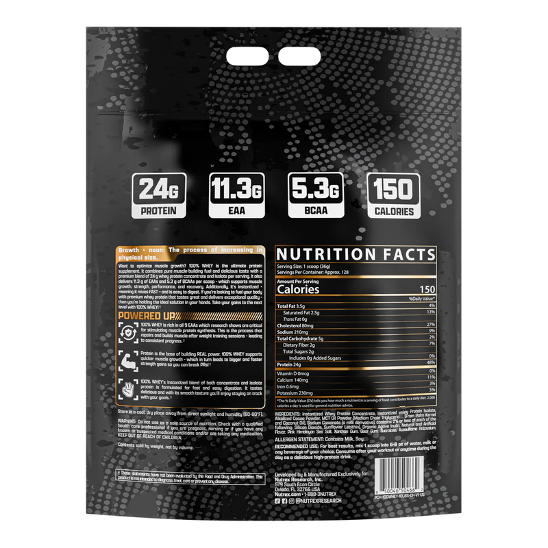 Nutrex Research 100% Whey - Chocolate 10lbs - Protein Powder