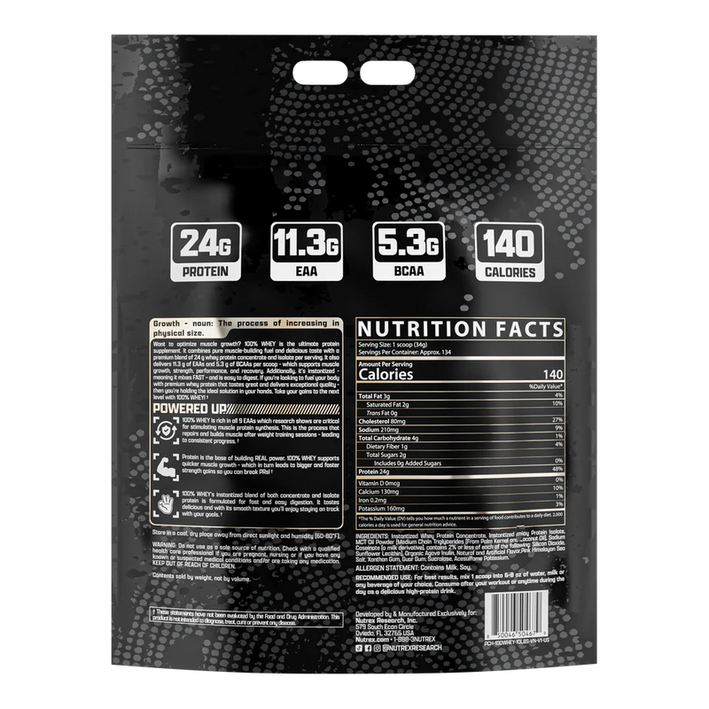 Nutrex Research 100% Whey - Vanilla 10lbs - Protein Powder