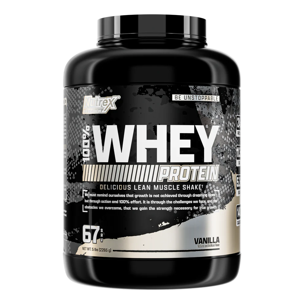 Nutrex Research 100% Whey - Vanilla 5lbs - Protein Powder