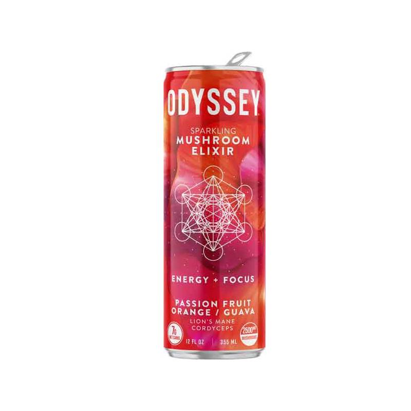 Odyssey Sparkling Mushroom Elixir Passion Fruit Orange / 12 fl. oz