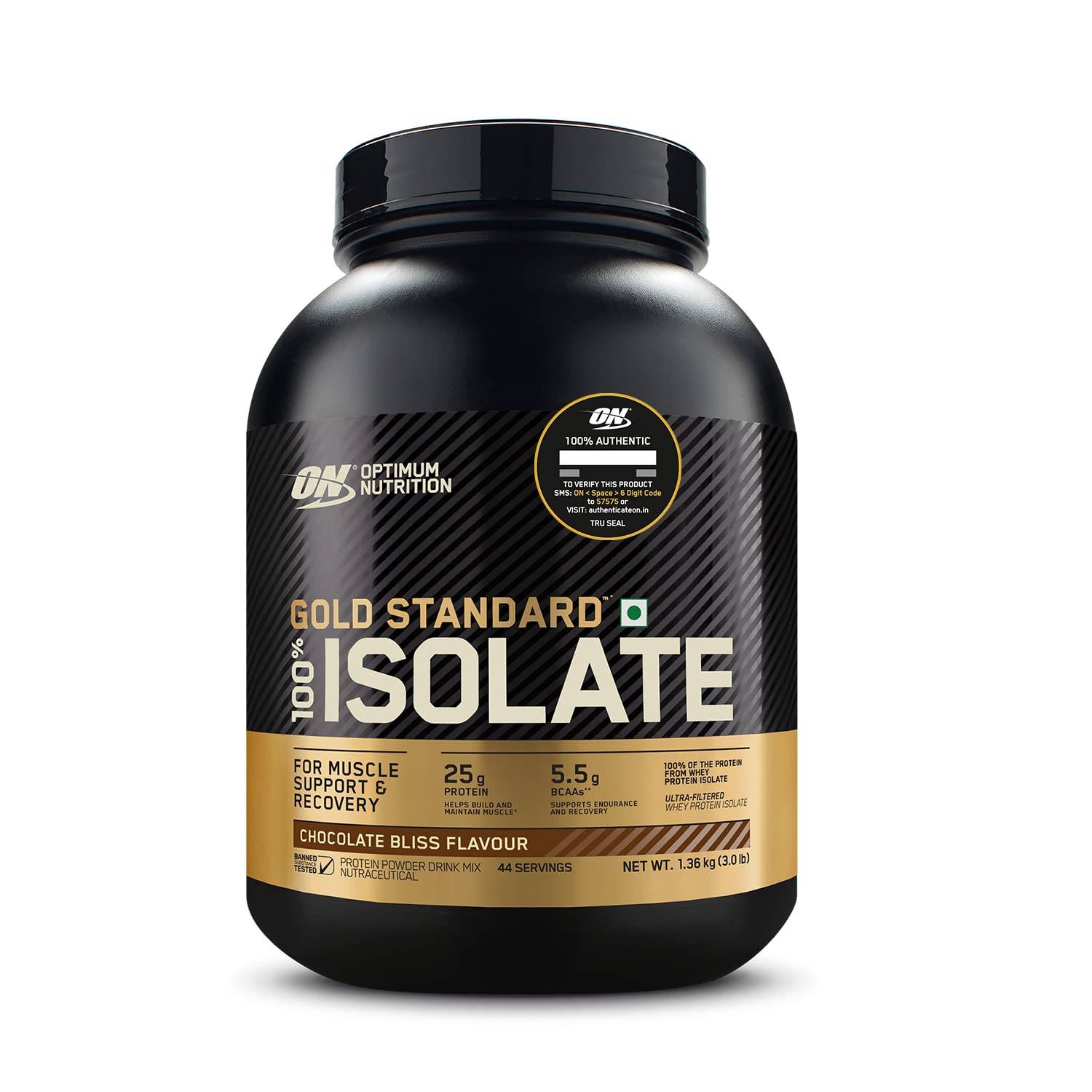 Optimum Nutrition Gold Standard 100% Isolate Whey Protein Chocolate Bliss / 3lbs