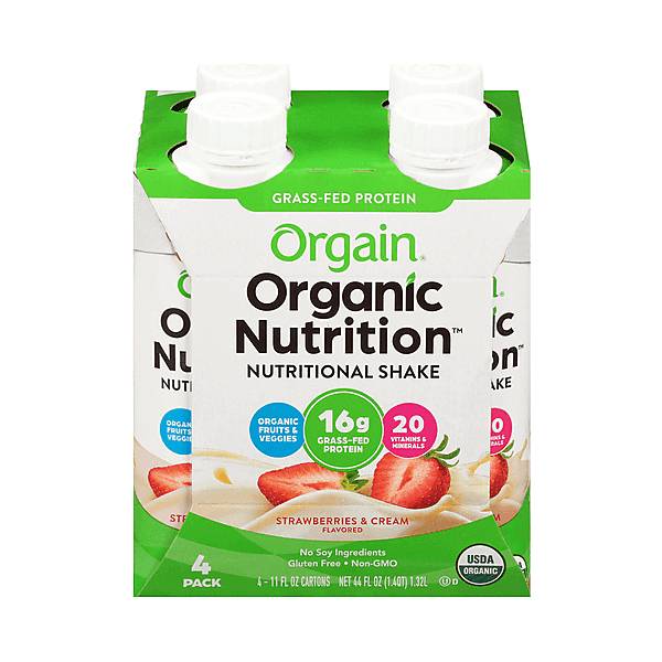 Orgain Organic Grassfed Protein Shake Strawberries & Cream / 44 fl. oz