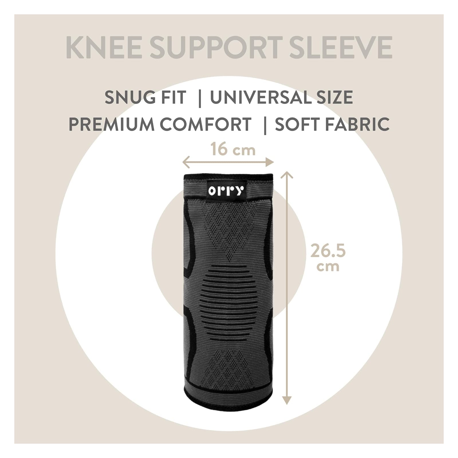 Orry Knee Support Sleeve - Black - Knee Sleeve