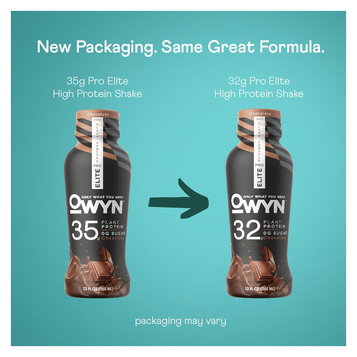 OWYN Plant-based Sugar Free ELITE Protein Shake Chocolate / 12 units x 12oz