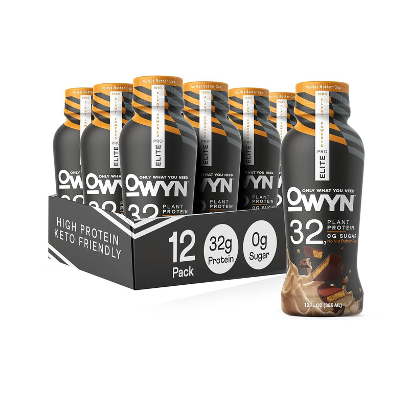 OWYN Plant-based Sugar Free ELITE Protein Shake No-Nut Butter Cup / 12 units x 12oz
