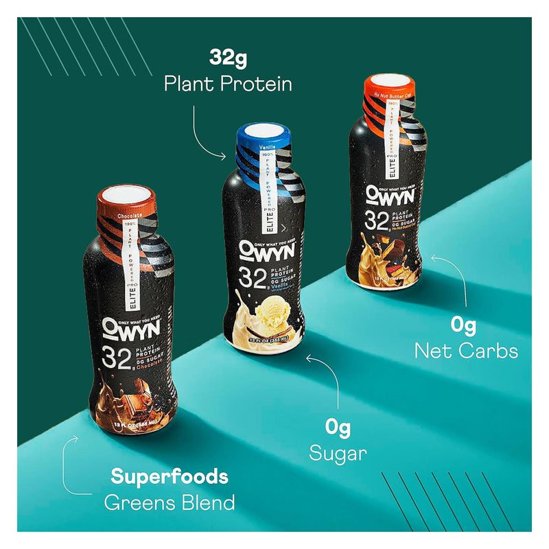 OWYN Plant-based Sugar Free ELITE Protein Shake No-Nut Butter Cup / 12 units x 12oz