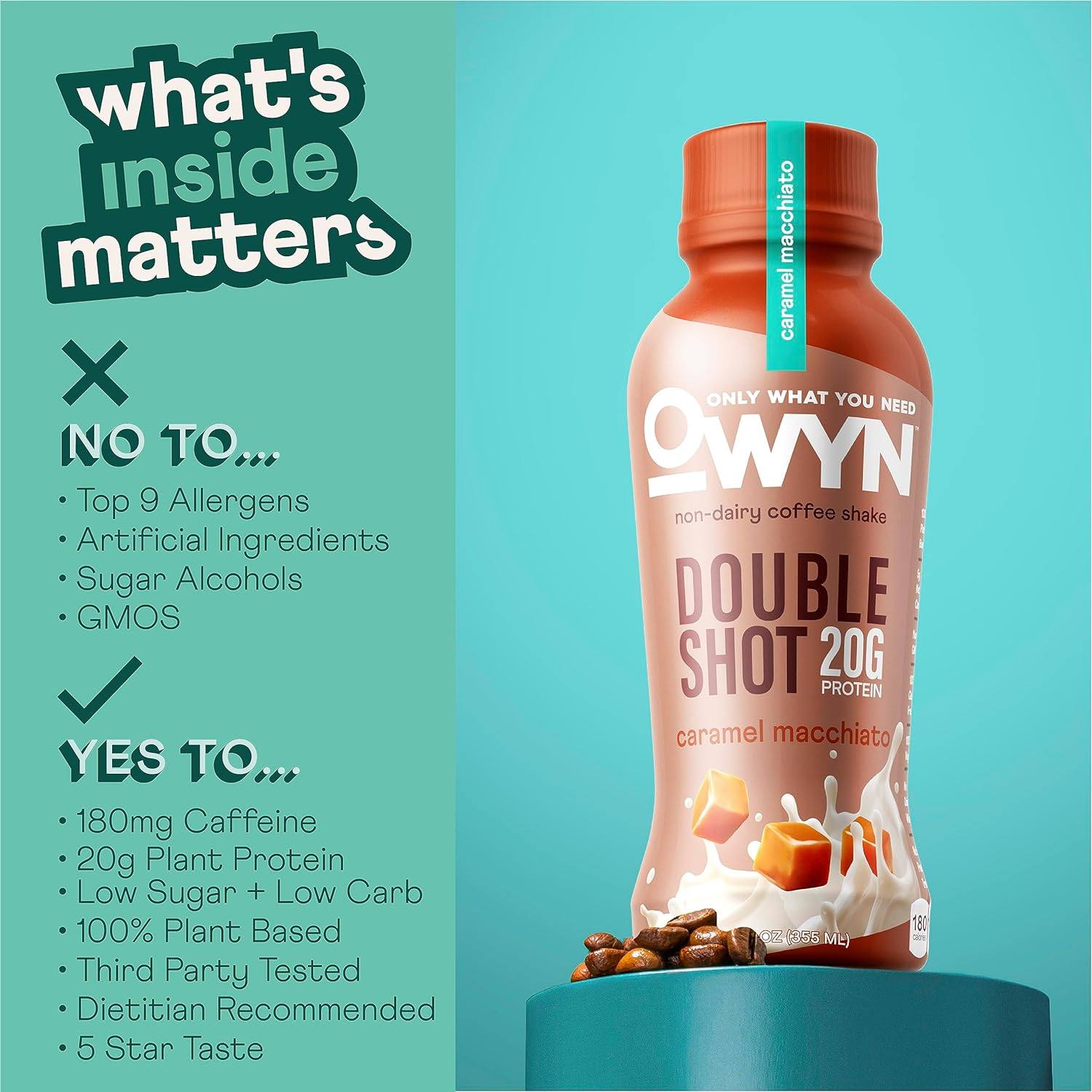 Owyn Doubleshot Protein Coffee Shake Caramel macchiato / 12 Bottles