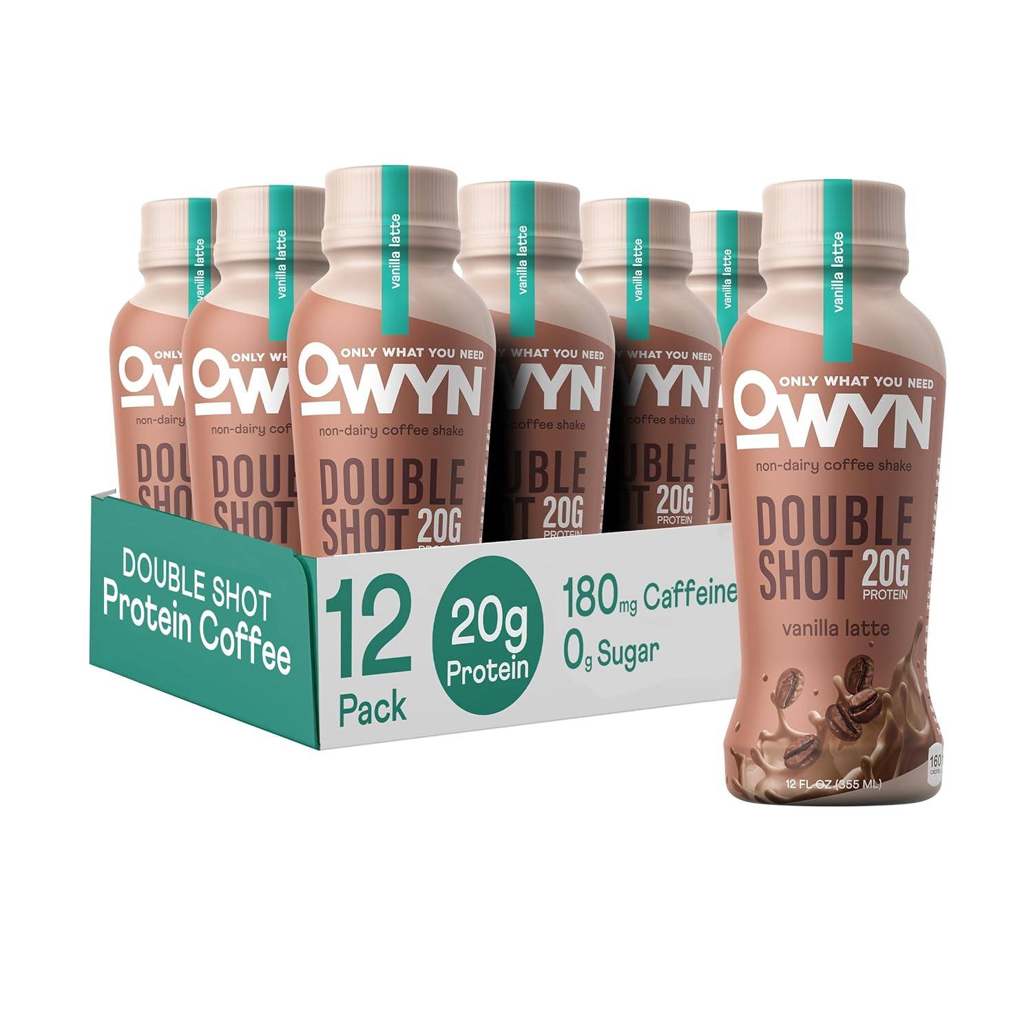 Owyn Doubleshot Protein Coffee Shake Vanilla Latte / 12 Bottles