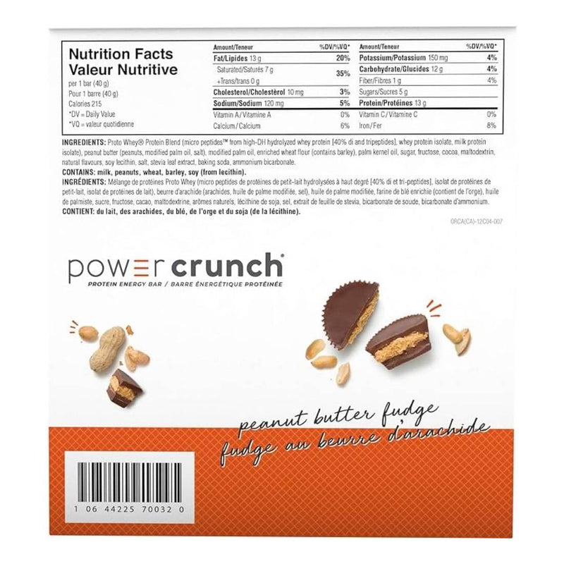 Power Crunch Protein Bar - Peanut Butter Fudge 40g x 12 - Protein snacks