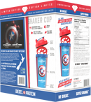 Perfect Sports Captain America Vanilla Diesel 2LB + Captain America 700ml Shaker Blue with Red Lid Box Set - - Protein Powder