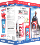 Perfect Sports Captain America Vanilla Diesel 2LB + Captain America 700ml Shaker Blue with Red Lid Box Set - - Protein Powder