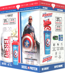 Perfect Sports Captain America Vanilla Diesel 2LB + Captain America 700ml Shaker Blue with Red Lid Box Set - - Protein Powder
