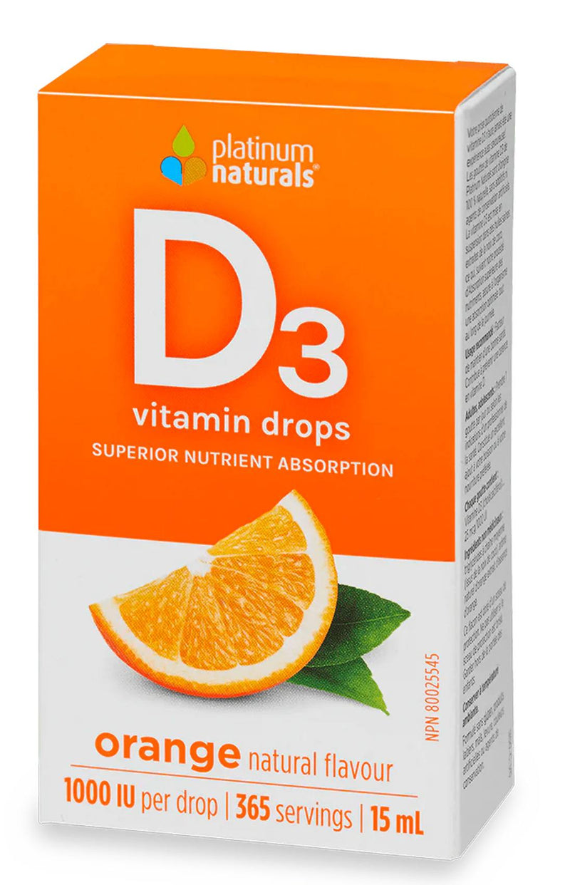 platinum naturals D3 vitamin drops 15ml / Orange