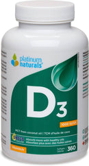 Platinum Naturals Vitamin D3 1,000 IU - 360 softgels 08 01 2025 - Vitamin D