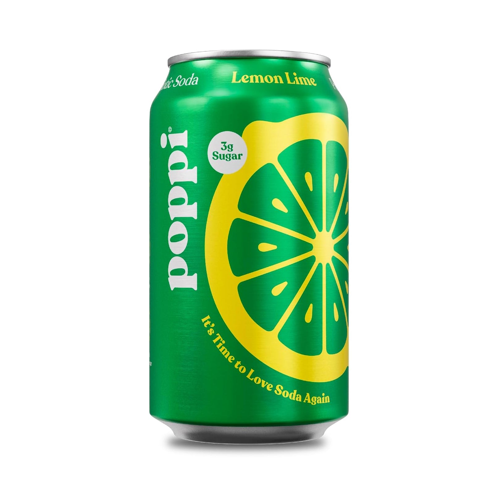 Poppi Prebiotic Soda Sparkling Drinks - Lemon Lime Single can - Water