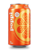 Poppi Prebiotic Soda Sparkling Drinks - Orange Single can - Water
