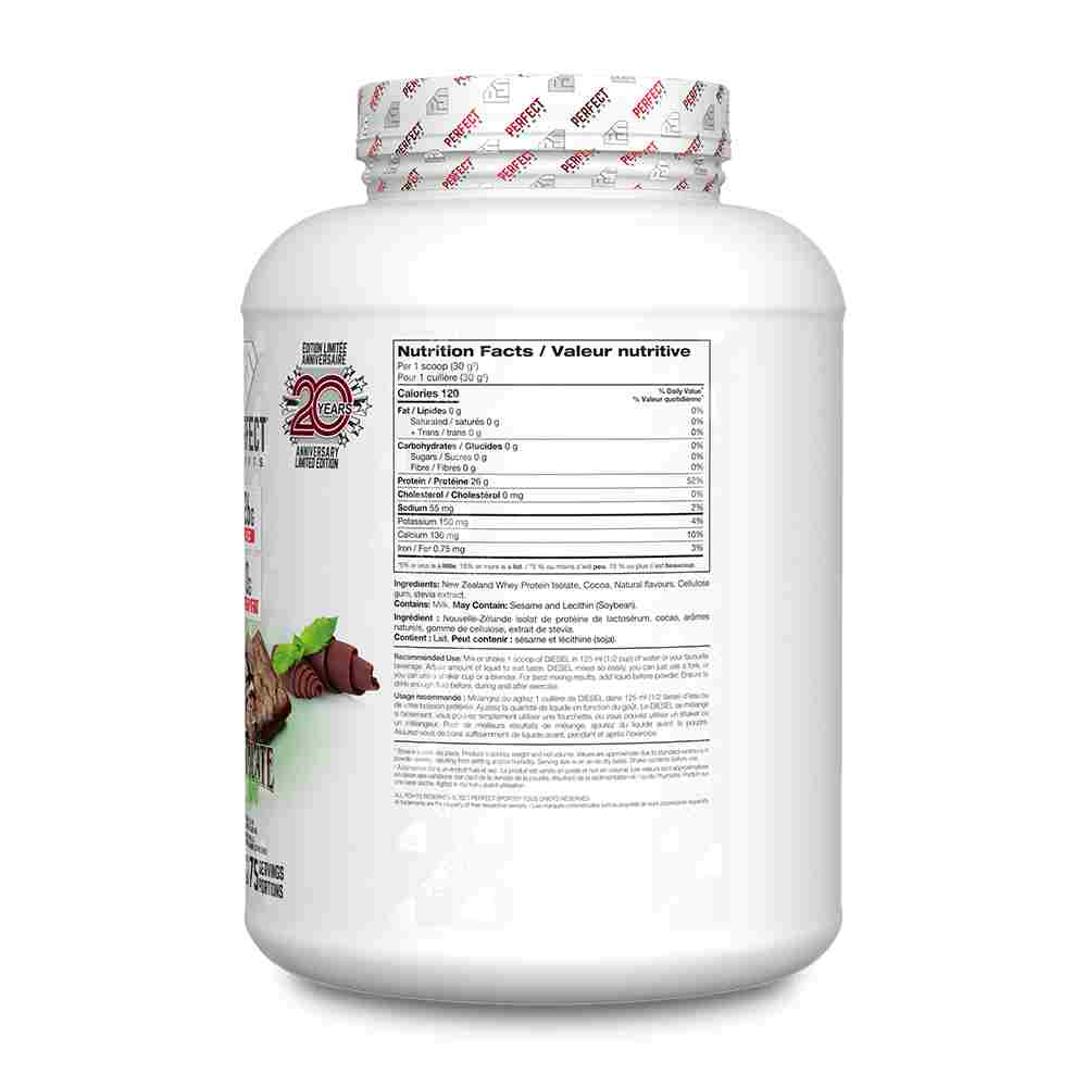 Perfect Sports DIESEL New Zealand Whey Protein Isolate Honeydew Melon Bubble Milk Tea / 5lb