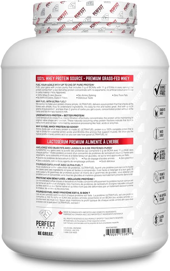 Perfect Sports ULTRA•FUEL Grass-Fed Whey Protein - Triple Chocolate 4lb - Protein Powder