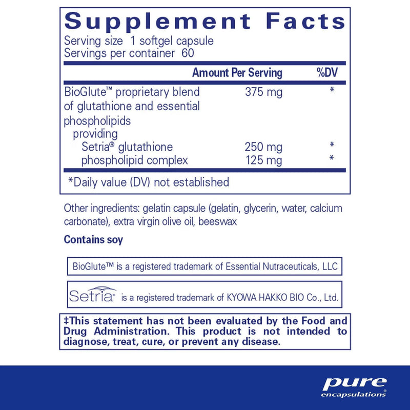 Pure Encapsulations Liposomal Glutathione - 60 capsules - Antioxidant