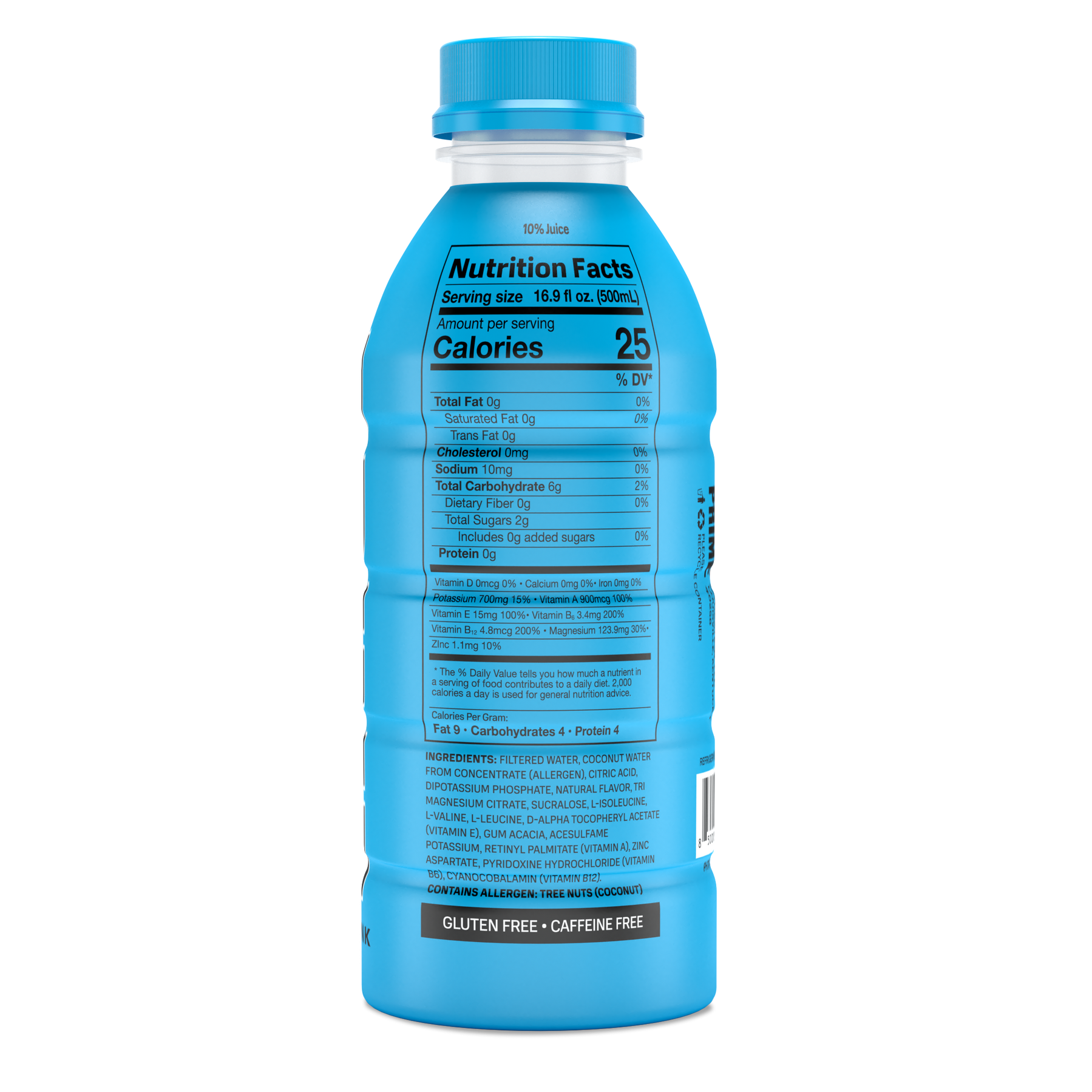 Prime Hydration Drink, 500 ml, Blue Raspberry, Nutrition Facts, SNS Health, Energy Drinks