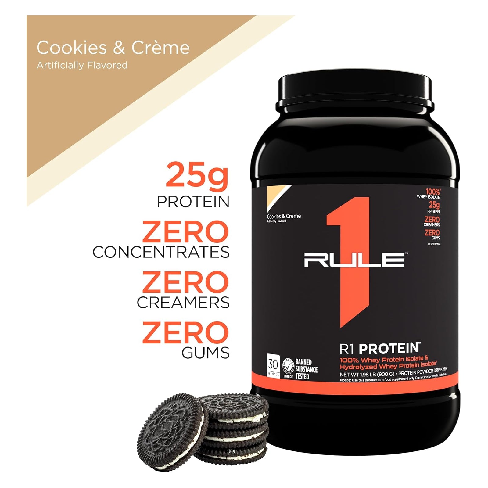 Rule 1 Protein Isolate Cookies & Creme / 2lbs