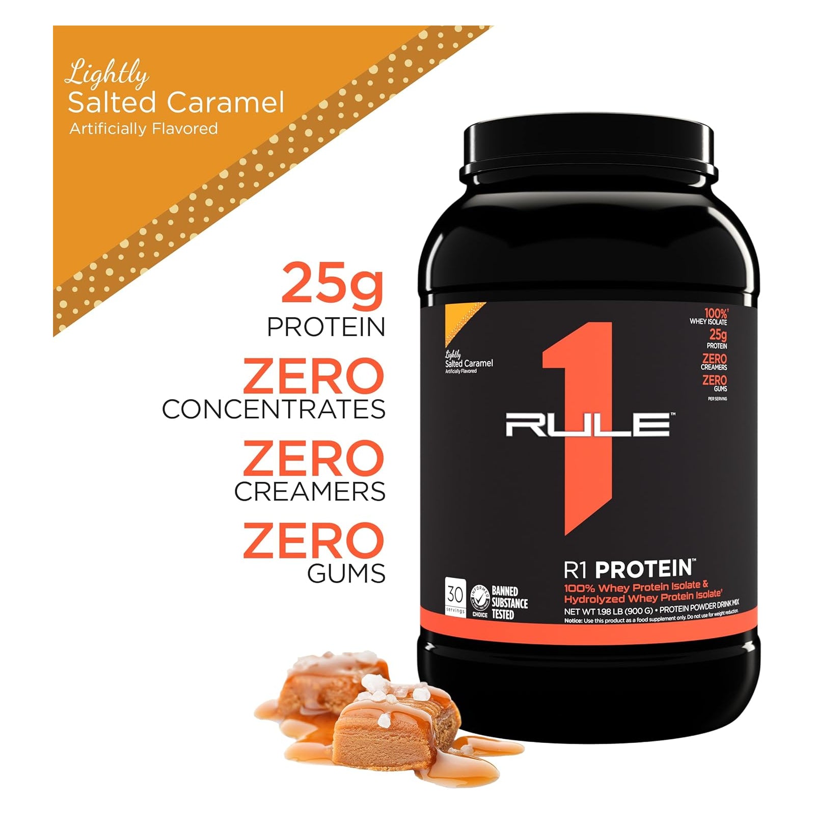 Rule 1 Protein Isolate Lightly Salted Caramel / 2lbs