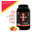 Rule 1 R1 Protein Whey Protein Isolate - Strawberry Banana 29 servings - Protein Powder