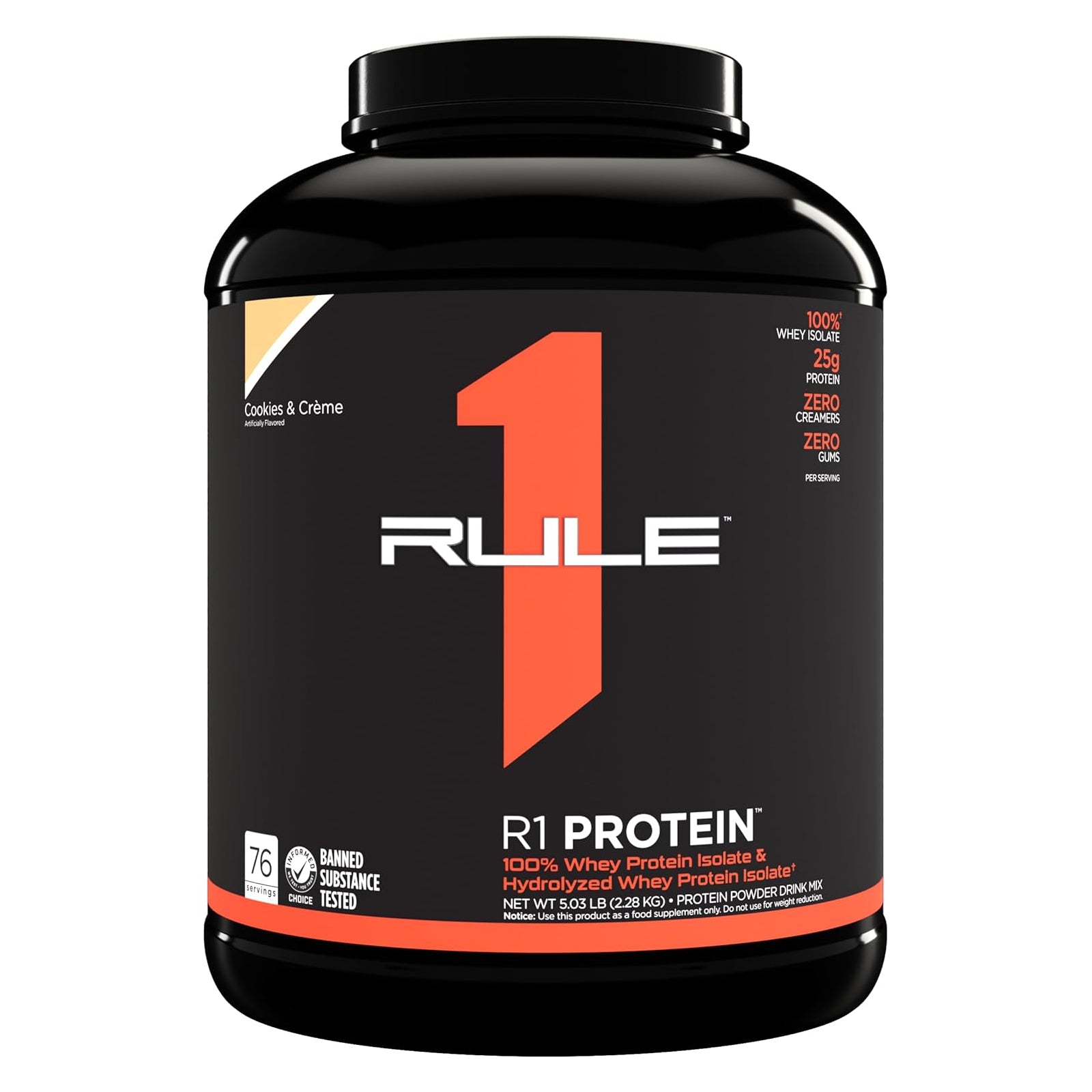 Rule 1 Protein Isolate Cookies & Creme / 4.83lbs