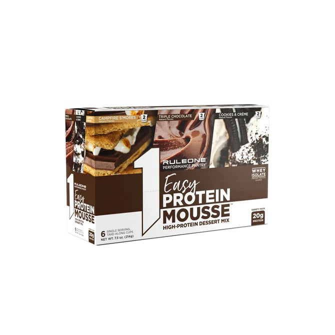 Rule 1 Easy Protein Mousse - High Protein Dessert Mix - Choc Cnc Campfire Smores 6-Pack - Baking Mix