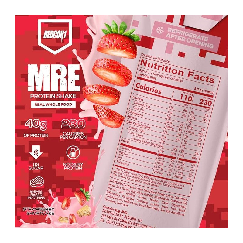 Redcon1 MRE RTD Protein Shake Strawberry Shortcake / Pack of 12