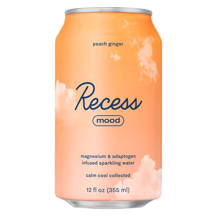 Recess Mood Sparkling Water Peach Ginger / 12 fl. oz