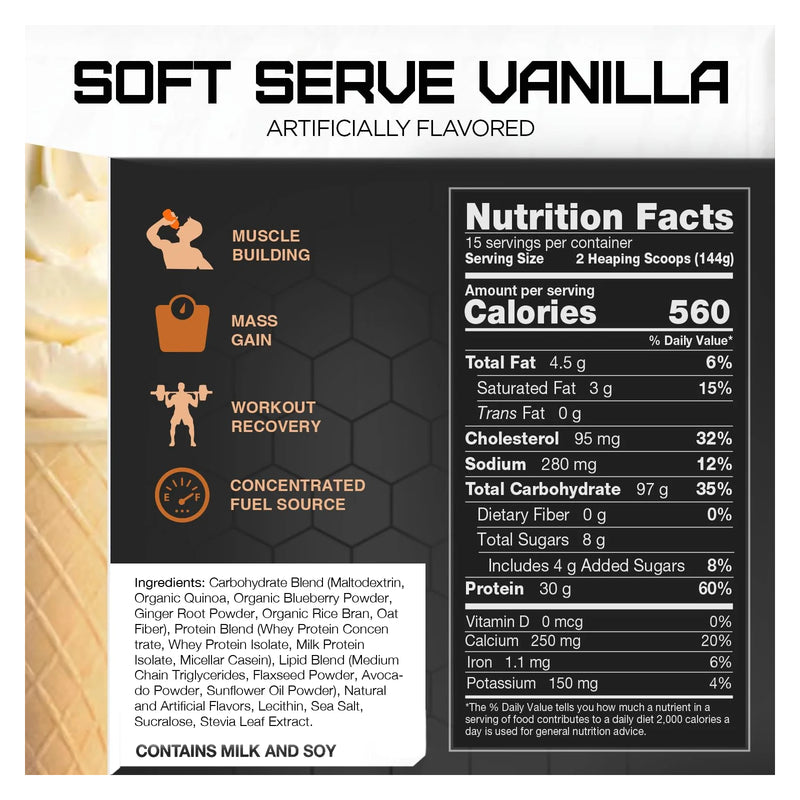 Rival Nutrition Rivalus Clean Gainer Soft Serve Vanilla / 5lbs